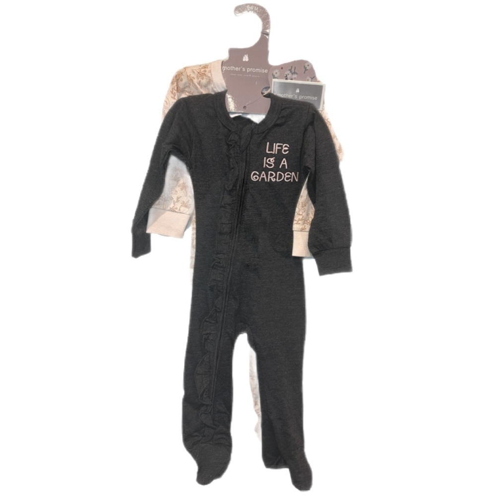 Mother’s Promise Life Is a Garden Set of 2 Zipper Sleeper Botanical Garden 6-9m